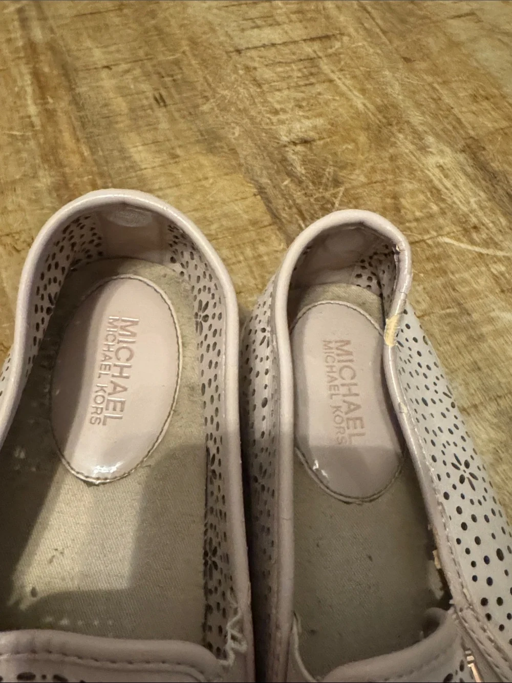 Michael Kors Pink Perforated Slip-On Platform Sneakers